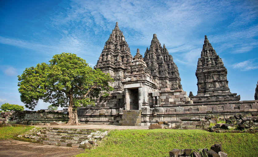 De Prambanan tempel in Java