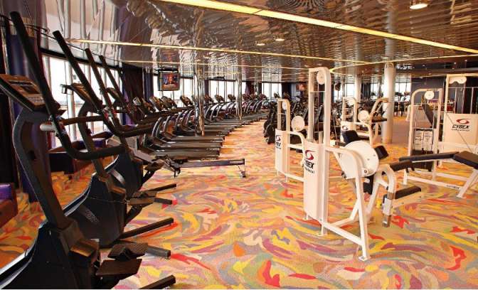 Een fitnessstudio op de MS Westerdam