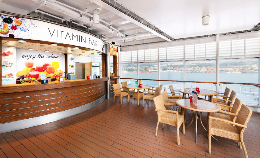 Een vitamine bar op de MSC Lirica