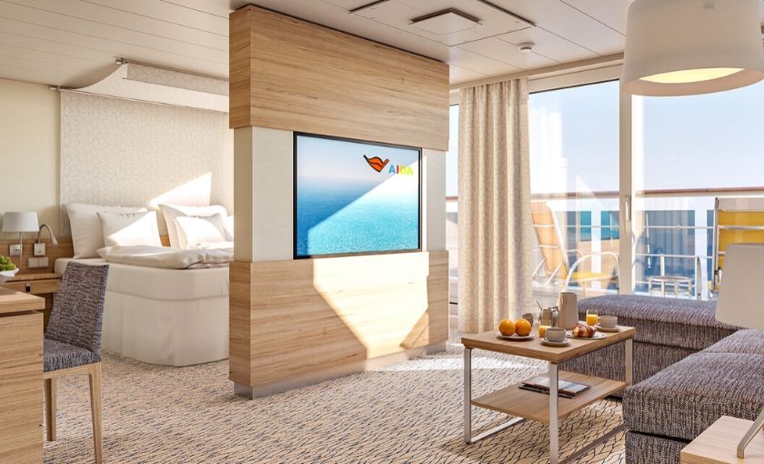 AidaMira deluxe suite met privé zonnendek. 