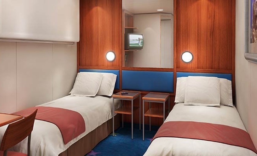 Een tweepersoons binnenhut op de norwegian Star