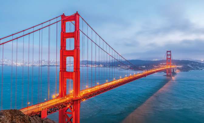 De Golden gate bridge in San Francisco