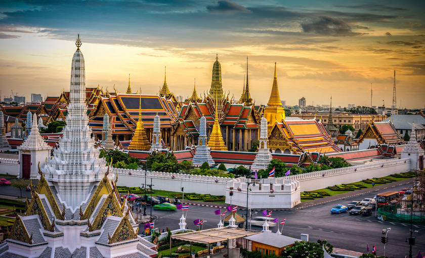 De Grand palace en Wat Phra Keaw in Bangkok